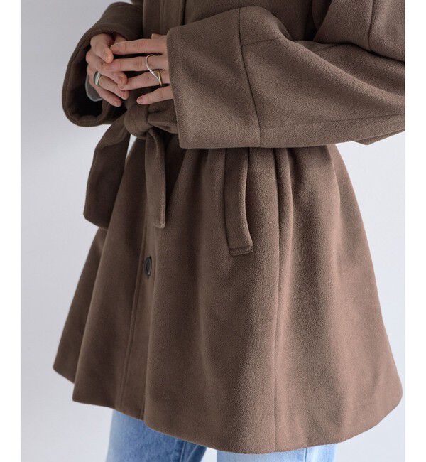 VIS「ファー付きAラインステンコート」|ステンカラーコート|