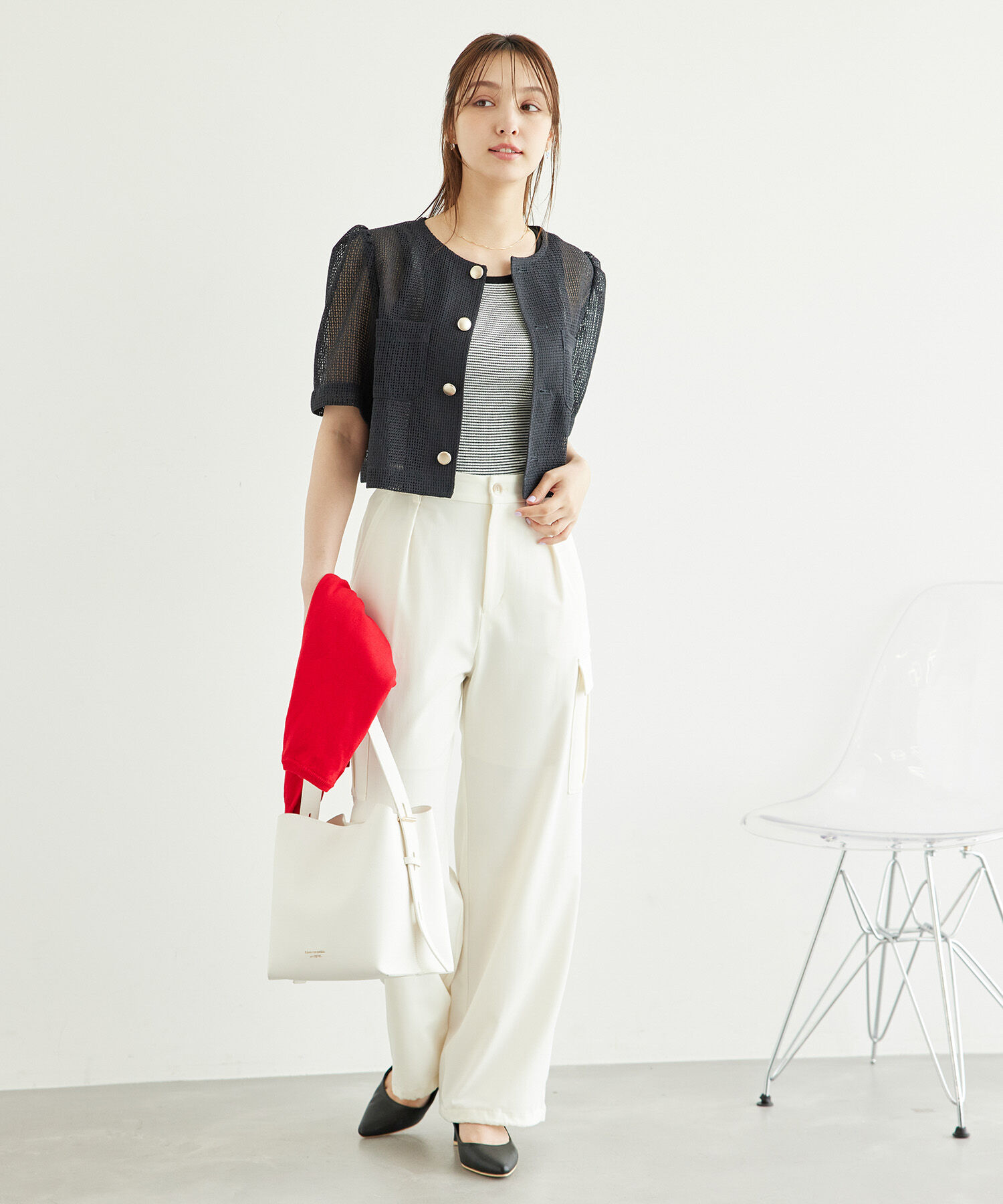 Rope&rsquo;Picnic「【ご好評につき追加生産】カーディジャケット」|ノーカラージャケット|