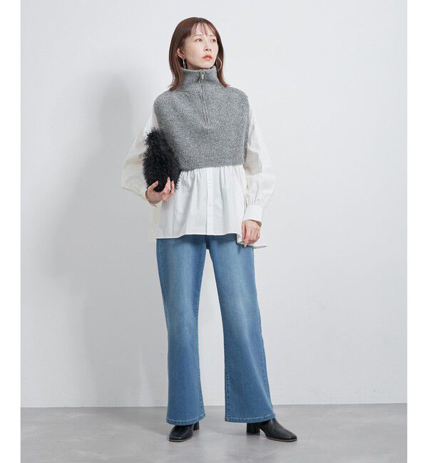 ROPE PICNIC PASSAGE「ラメニットハーフジップベスト」|ベスト・ジレ|