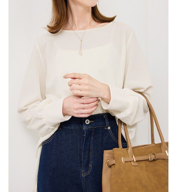 Rope&rsquo;Picnic「エアリーカットジョーゼットトップス」|Tシャツ・カットソー|