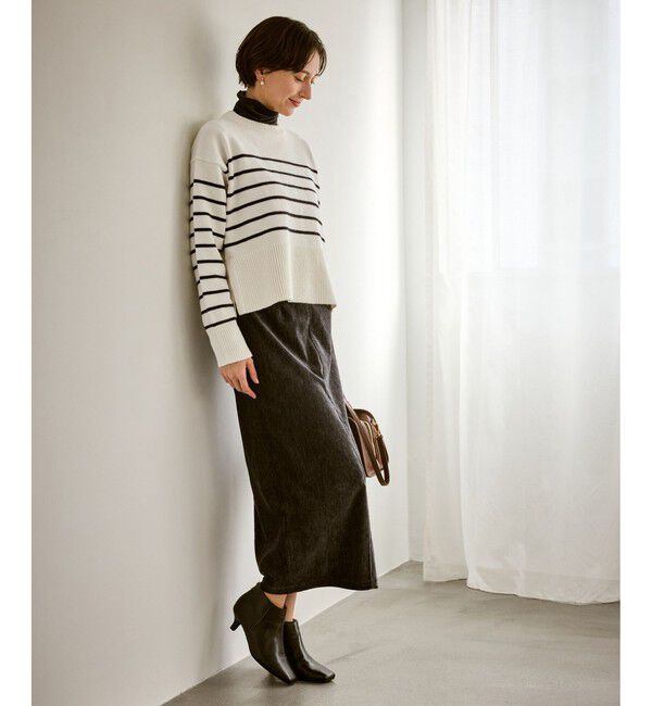 Rope&rsquo;Picnic「【新色追加】着丈が選べるクルーネックサイドスリットニットプルオーバー/イージーケア」|ニット・セーター|