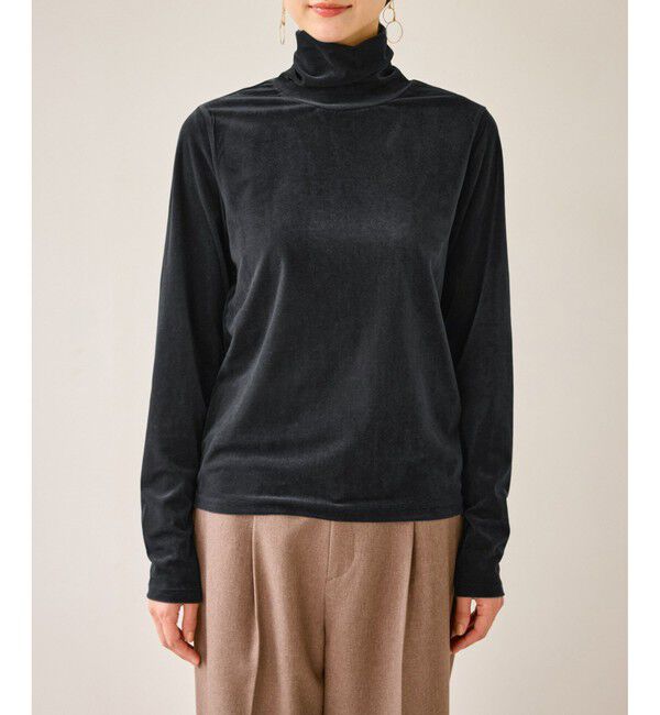 Rope&rsquo;Picnic「シアートリコットベロアタートルトップス」|Tシャツ・カットソー|