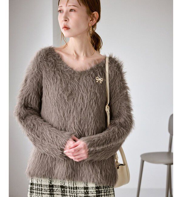 Rope&rsquo;Picnic「フェザーVネックニット」|ニット・セーター|