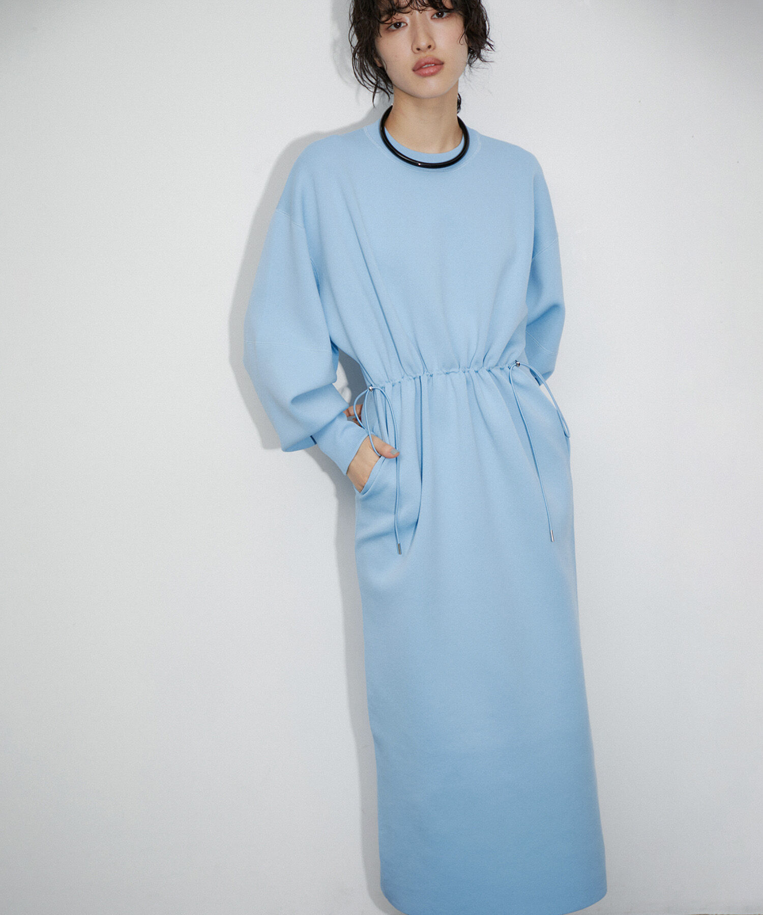 ADAM ET ROPE'「フォルムニットワンピース」|ワンピース|サックス(48)