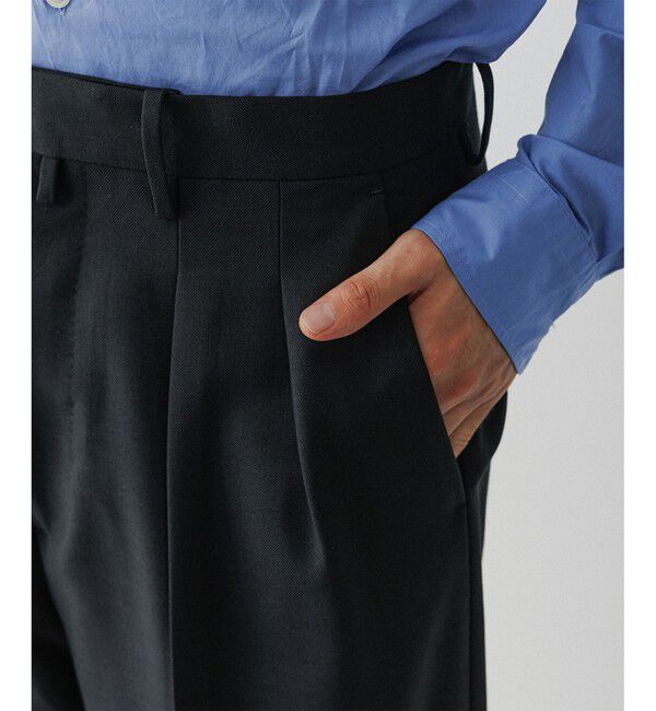 ADAM ET ROPE'「ハードクロス 2プリーツ スラックス」|スラックス|