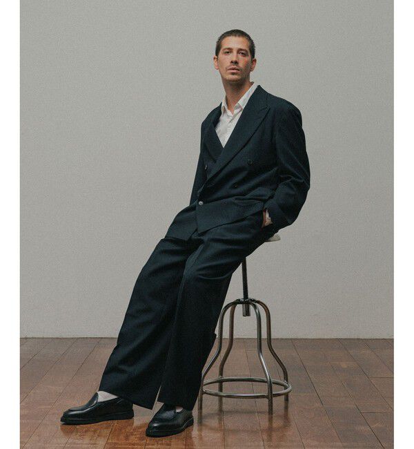 ADAM ET ROPE'「ハードクロス 2プリーツ スラックス」|スラックス|