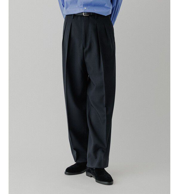 ADAM ET ROPE'「ハードクロス 2プリーツ スラックス」|スラックス|