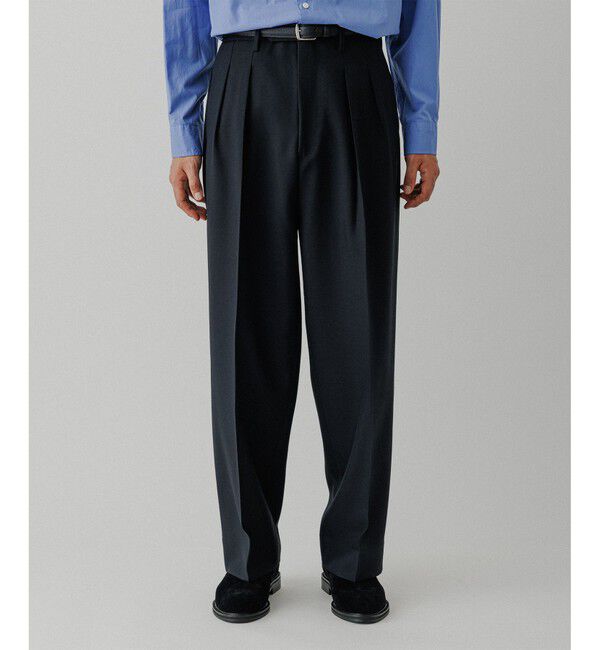 ADAM ET ROPE'「ハードクロス 2プリーツ スラックス」|スラックス|