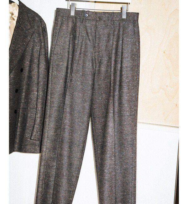 ADAM ET ROPE'「ハードクロス 2プリーツ スラックス」|スラックス|ブラウン系(21)