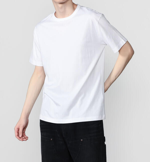 handvaerk「handvaerk | 60/2 クルーネック半袖Tシャツ SOLID MEN」|Tシャツ・カットソー|WHITE