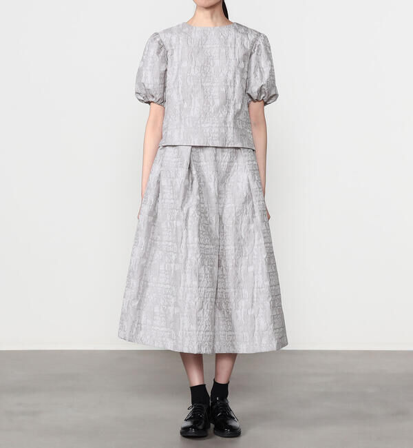  「eunoia | ジャガード パフスリーブブラウス WOMEN」|シャツ・ブラウス|