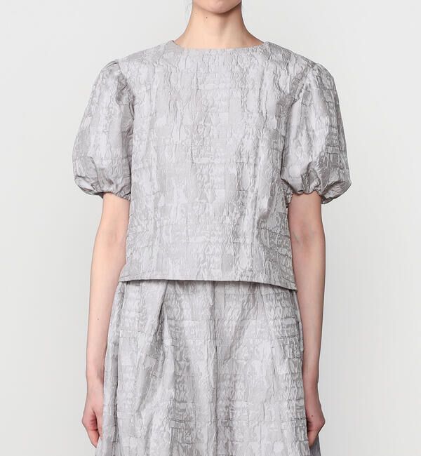  「eunoia | ジャガード パフスリーブブラウス WOMEN」|シャツ・ブラウス|