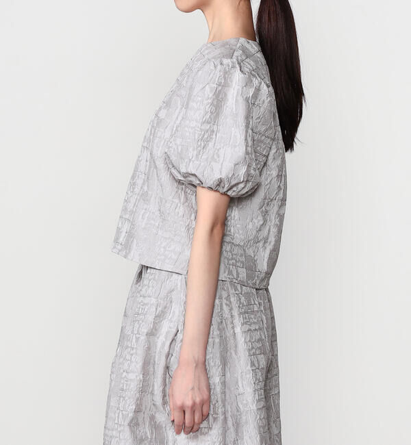  「eunoia | ジャガード パフスリーブブラウス WOMEN」|シャツ・ブラウス|