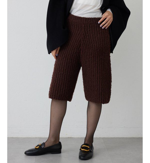 THE PAUSE「【THE PAUSE】ニットハーフパンツ」|チノ|バーガンディー