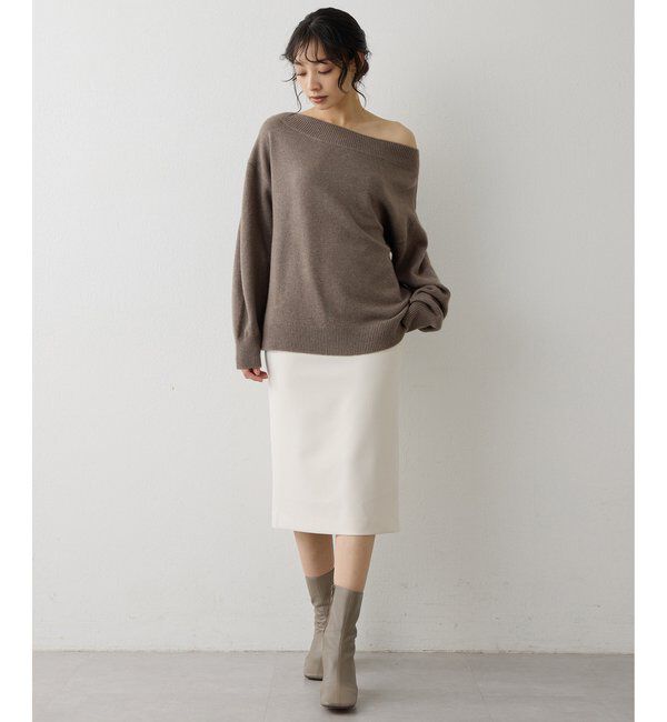  「ウールカシミヤオフショルプルオーバー」|ニット・セーター|