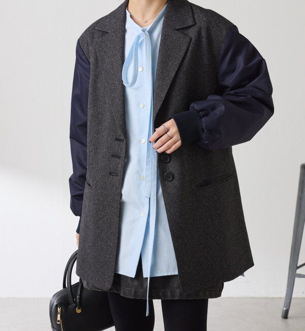  「3つ釦コンビスリーブジャケット」|ベスト・ジレ|
