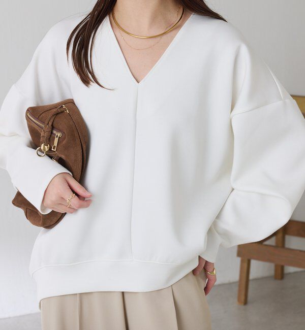  「ポンチＶカットプルオーバー」|Tシャツ・カットソー|