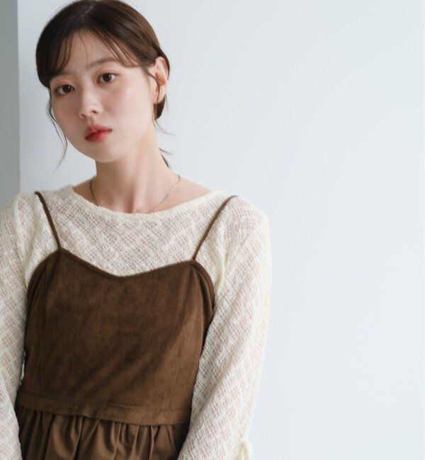  「スウェードペプラムビスチェ」|キャミソール|