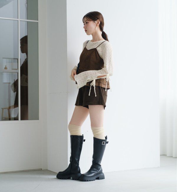  「スウェードペプラムビスチェ」|キャミソール|