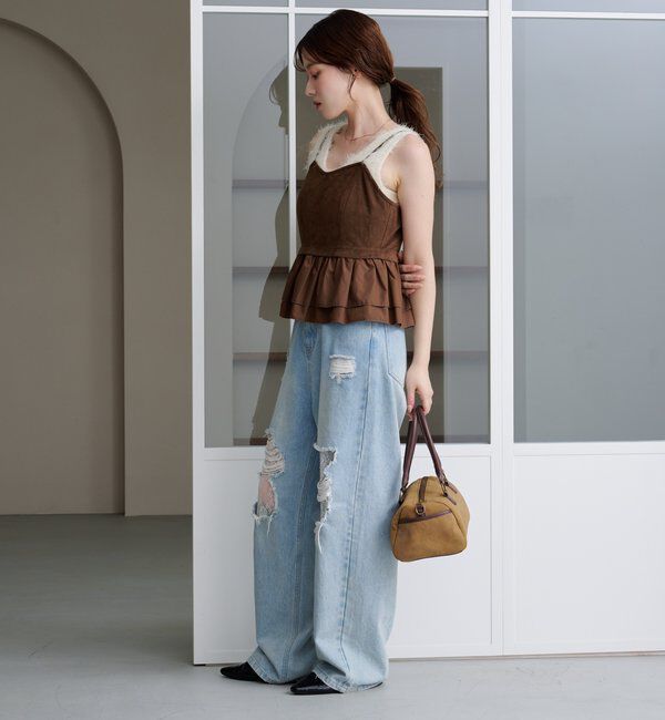  「スウェードペプラムビスチェ」|キャミソール|