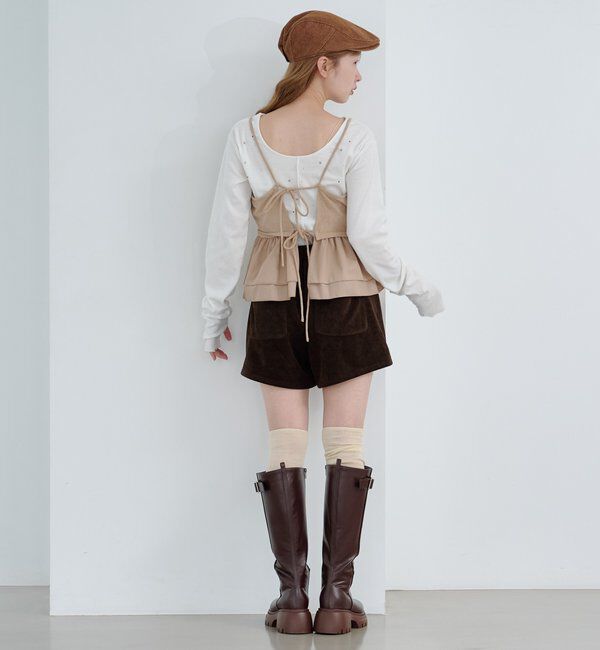  「スウェードペプラムビスチェ」|キャミソール|