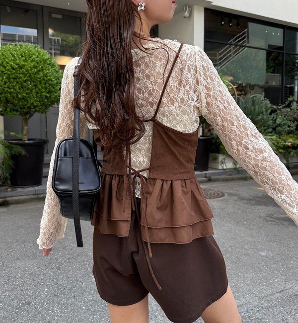  「スウェードペプラムビスチェ」|キャミソール|