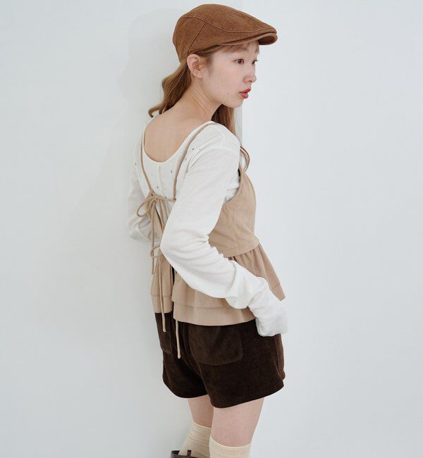  「スウェードペプラムビスチェ」|キャミソール|