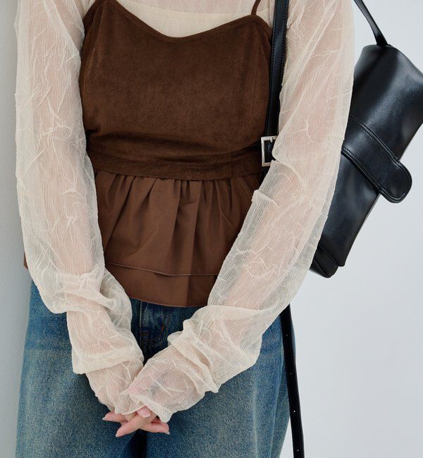  「スウェードペプラムビスチェ」|キャミソール|