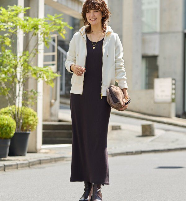  「【WEB限定/キレイめ上品】スポンジダンボールZIPパーカーカットソー」|パーカー|