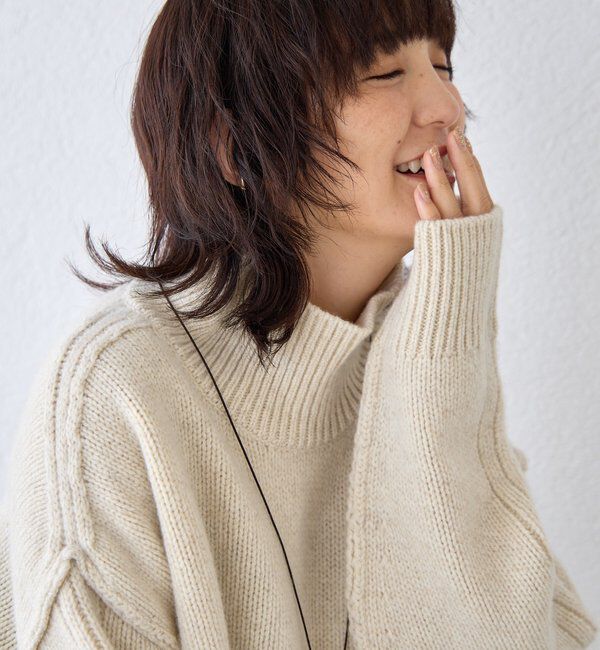  「【暖かな素材感/リバイバル】MIXヤーンタートルニット」|ニット・セーター|