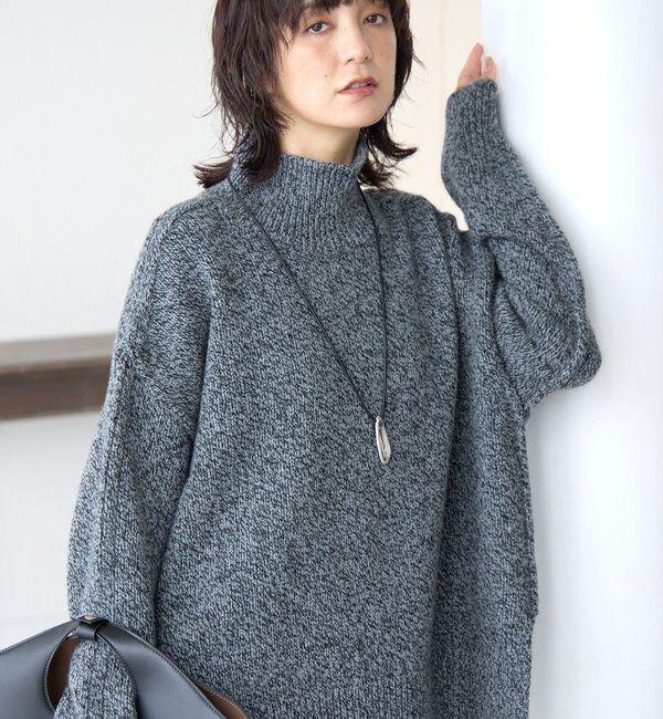  「【暖かな素材感/リバイバル】MIXヤーンタートルニット」|ニット・セーター|