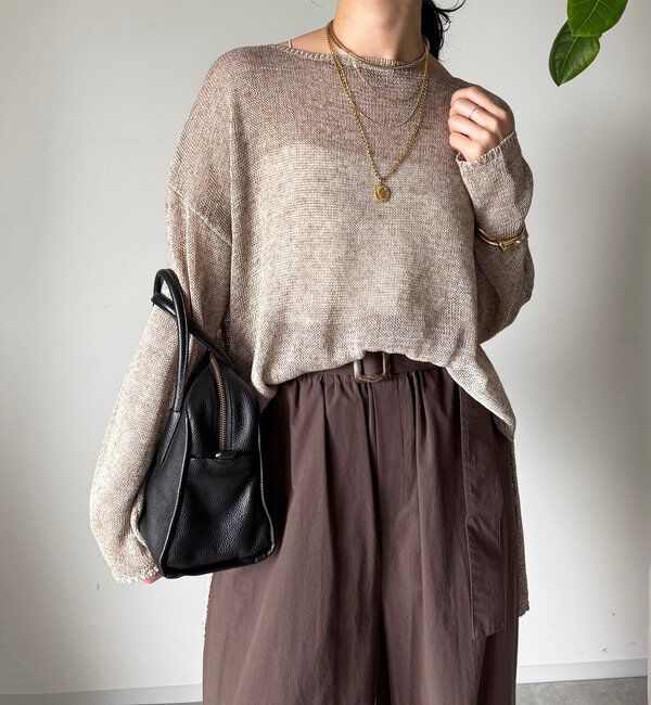  「メランジルーズニット」|ニット・セーター|モカ