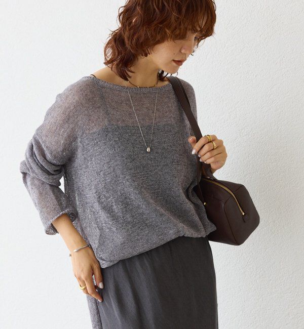 「メランジルーズニット」|ニット・セーター|グレー