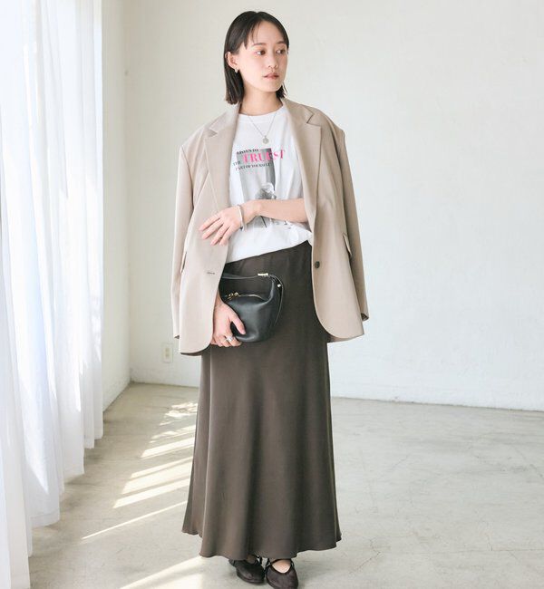 「【上品な揺れ感】キュプラ混バイアススカート」|スカート|