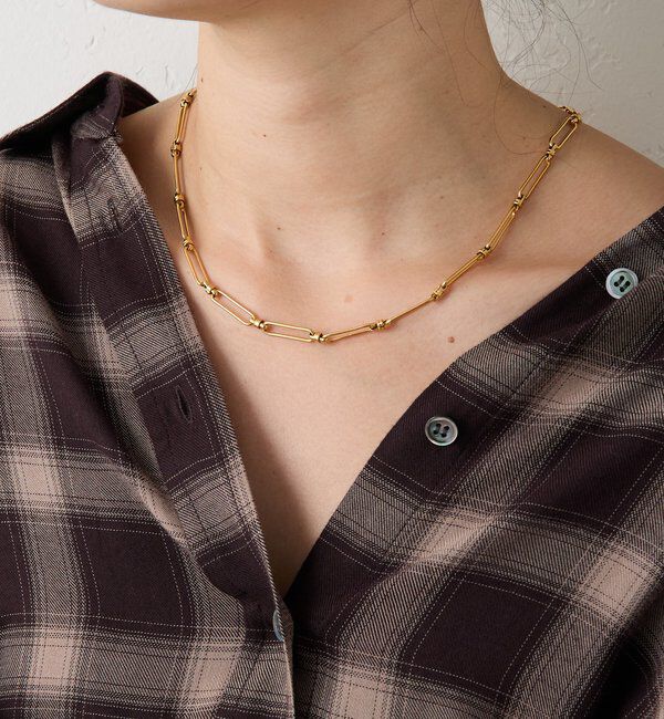  「【R.good（アールドットグッド）】オーバルチェーンネックレス」|ブローチ・コサージュ|
