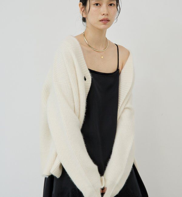  「ファーVネックカーディガン」|ニット・セーター|