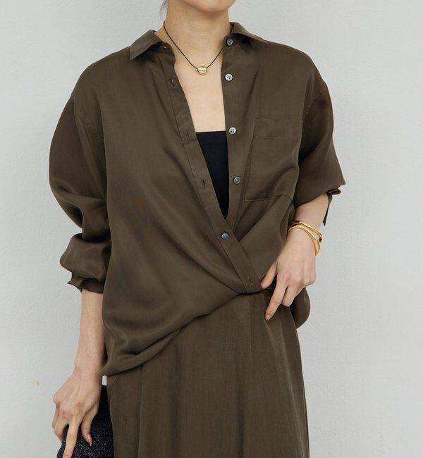  「【洗練ブラウス】【2way】キュプラブラウス」|シャツ・ブラウス|