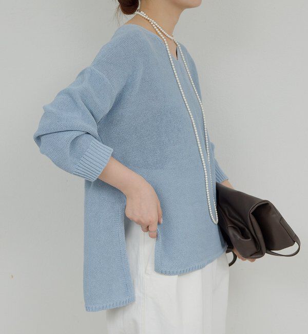  「【手洗い可】コットンメッシュプルオーバー」|ニット・セーター|