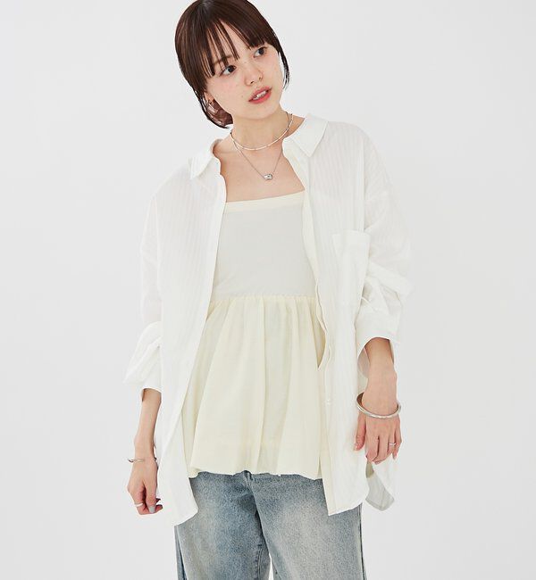  「[森川企画]レイヤードストライプドロストシャツ」|シャツ・ブラウス|