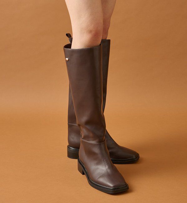 「スクエアトゥロングブーツ」|ロングブーツ|