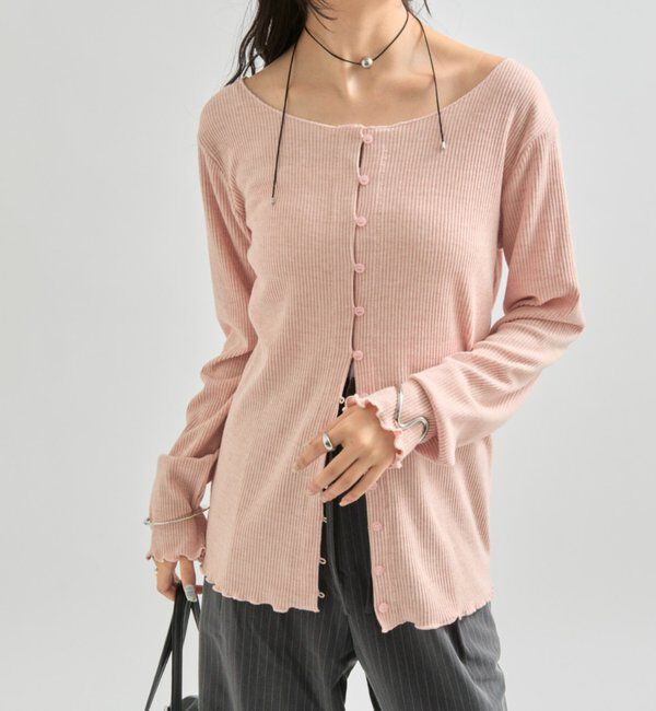  「起毛リブボタンカーディガン」|Tシャツ・カットソー|