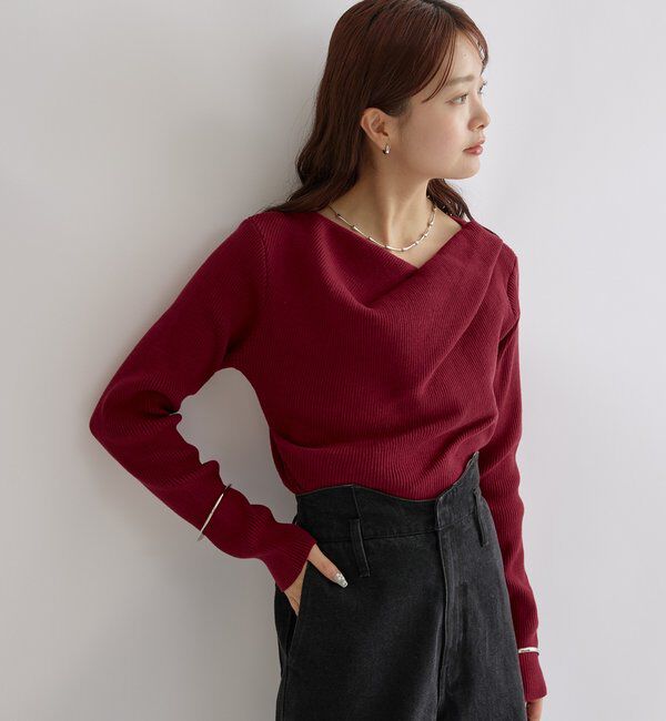  「オフショルリブニット」|ニット・セーター|