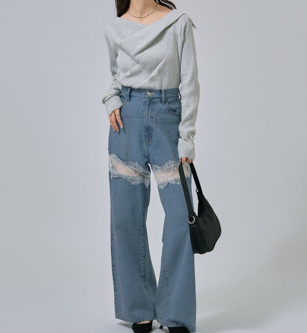  「オフショルリブニット」|ニット・セーター|