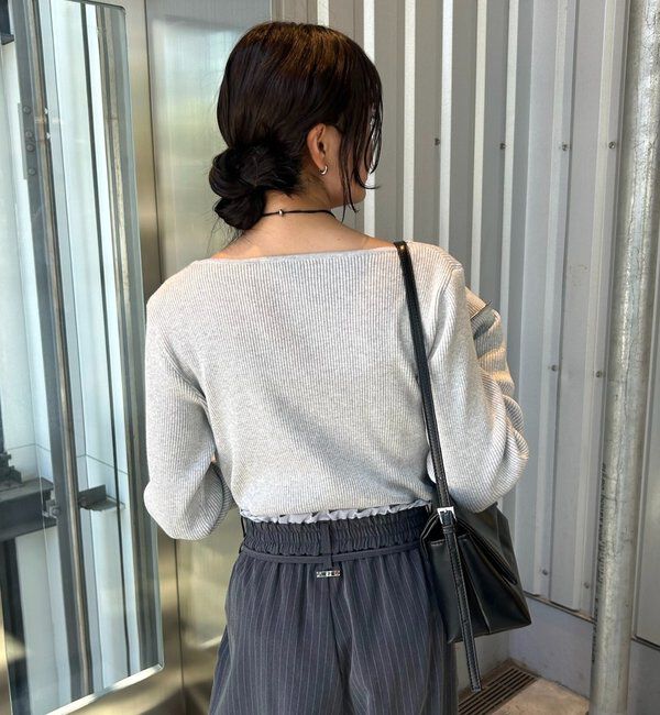  「オフショルリブニット」|ニット・セーター|
