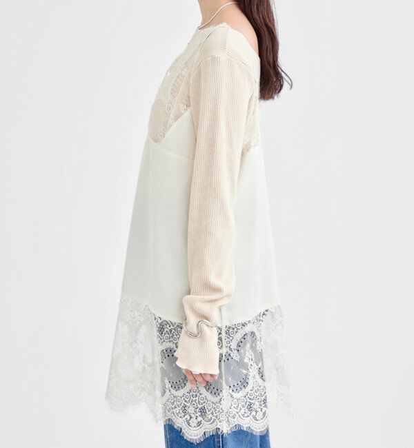  「レースサテンキャミソール」|シャツ・ブラウス|