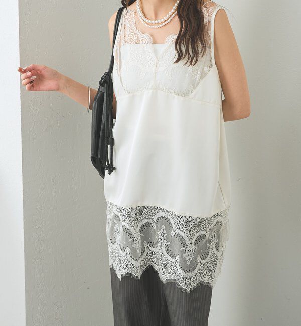  「レースサテンキャミソール」|シャツ・ブラウス|