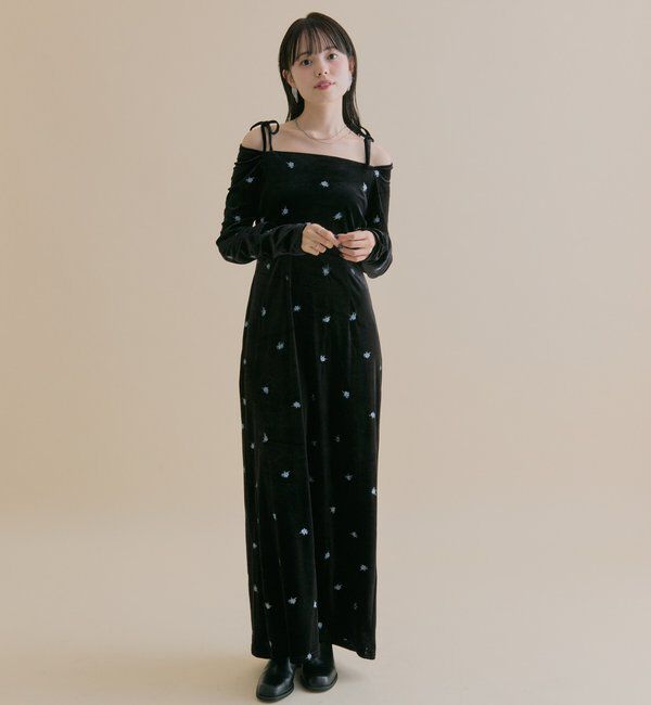  「[森川企画]花柄ベロアワンピース」|ワンピース|