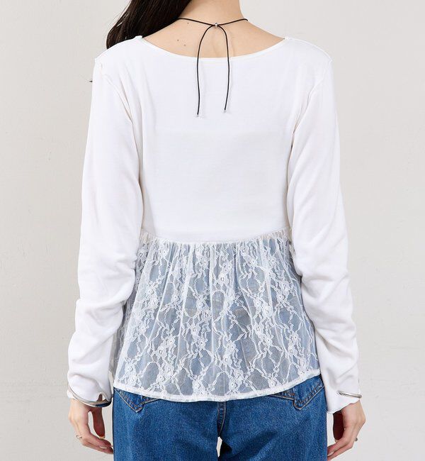  「レースドッキングロンT」|Tシャツ・カットソー|