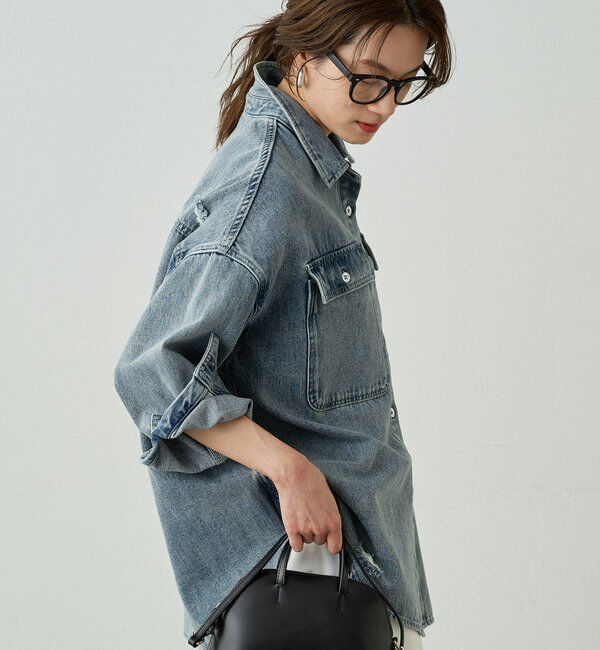  「ダメージデニムシャツ」|シャツ・ブラウス|