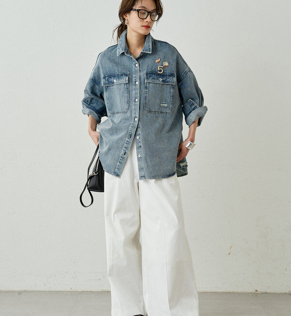  「ダメージデニムシャツ」|シャツ・ブラウス|